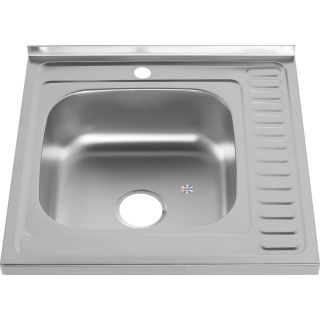 Мойка 6060 L Melana 0,8/180 левая хром с сифоном (097D t L *10)